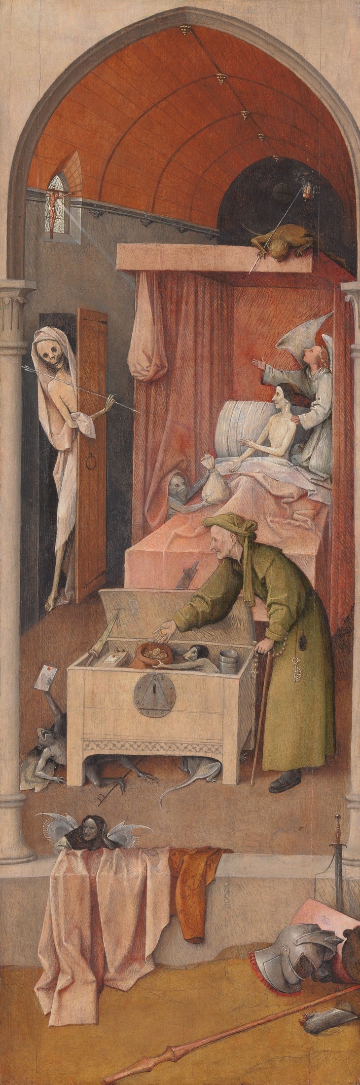 Archisearch - Jheronimus Bosch, Death and the Miser, ca.1500-10, Washington, National Gallery of Art, Samuel H. Kress Collection. Photo Rik Klein Gotink and image processing Robert G. Erdmann for the Bosch Research and Conservation Project.