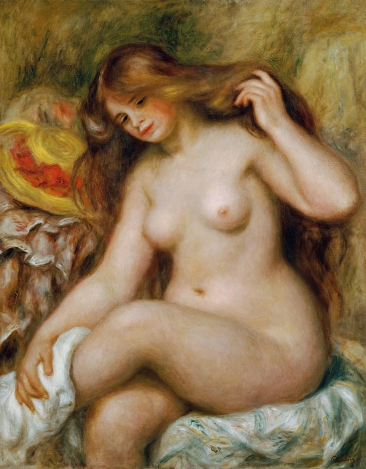 Archisearch - Pierre-Auguste Renoir / Bather with loose blonde Hair, around 1903 / Oil on canvas, 92.7 x 73.4 cm / Österreichische Galerie Belvedere, Wien / (c) Belvedere, Wien